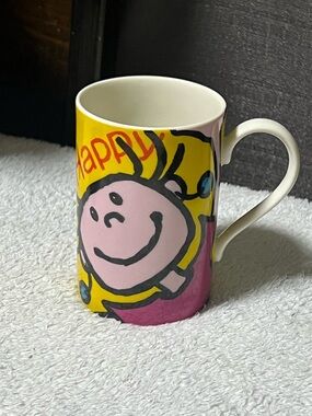 Rare Vintage Dunoon Whirly Girlies Happy Anne Searle coffee mug cup stoneware